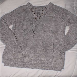 Lace up sweater